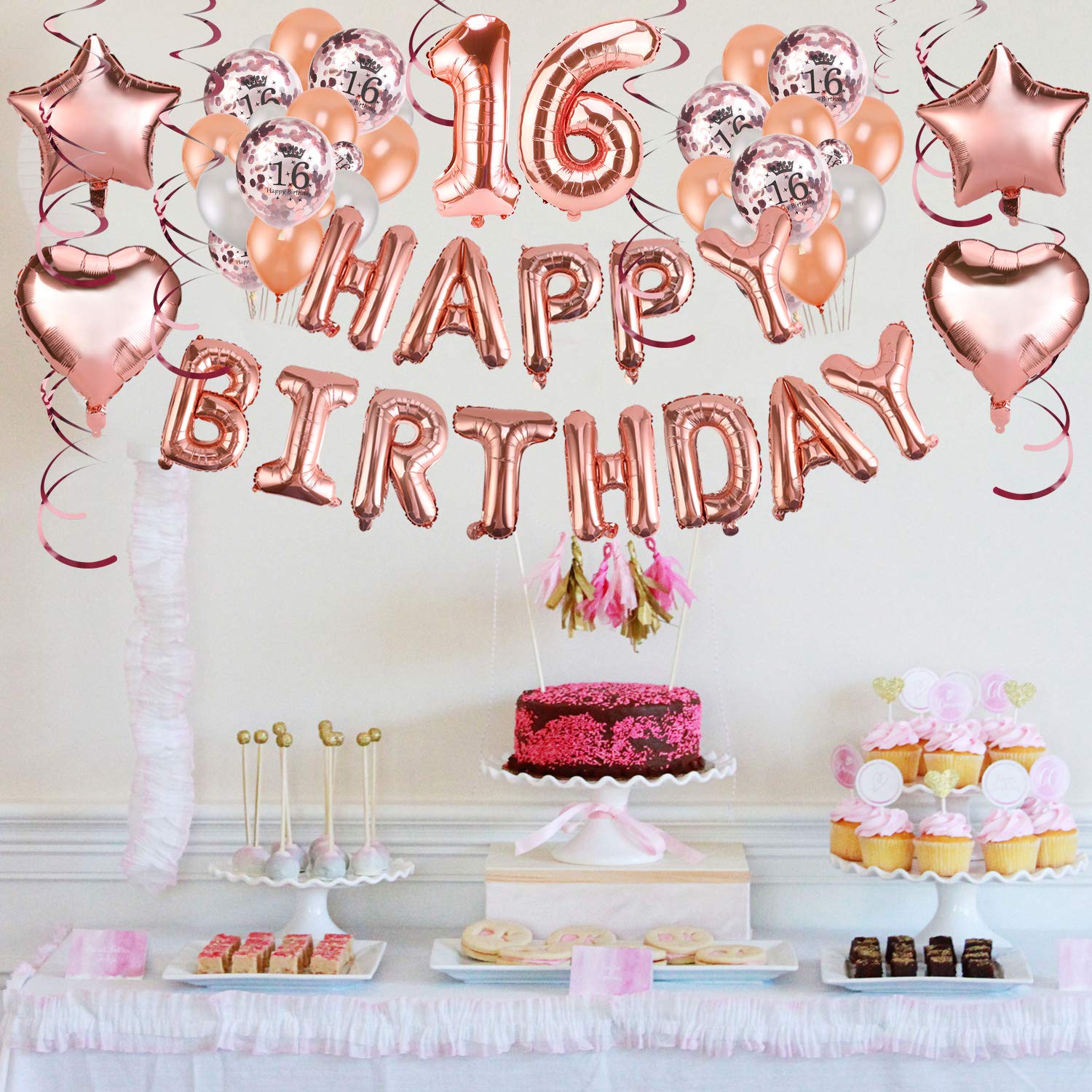 howaf-16-geburtstag-deko-luftballon-set-ros-gold-sweet-16 image 5