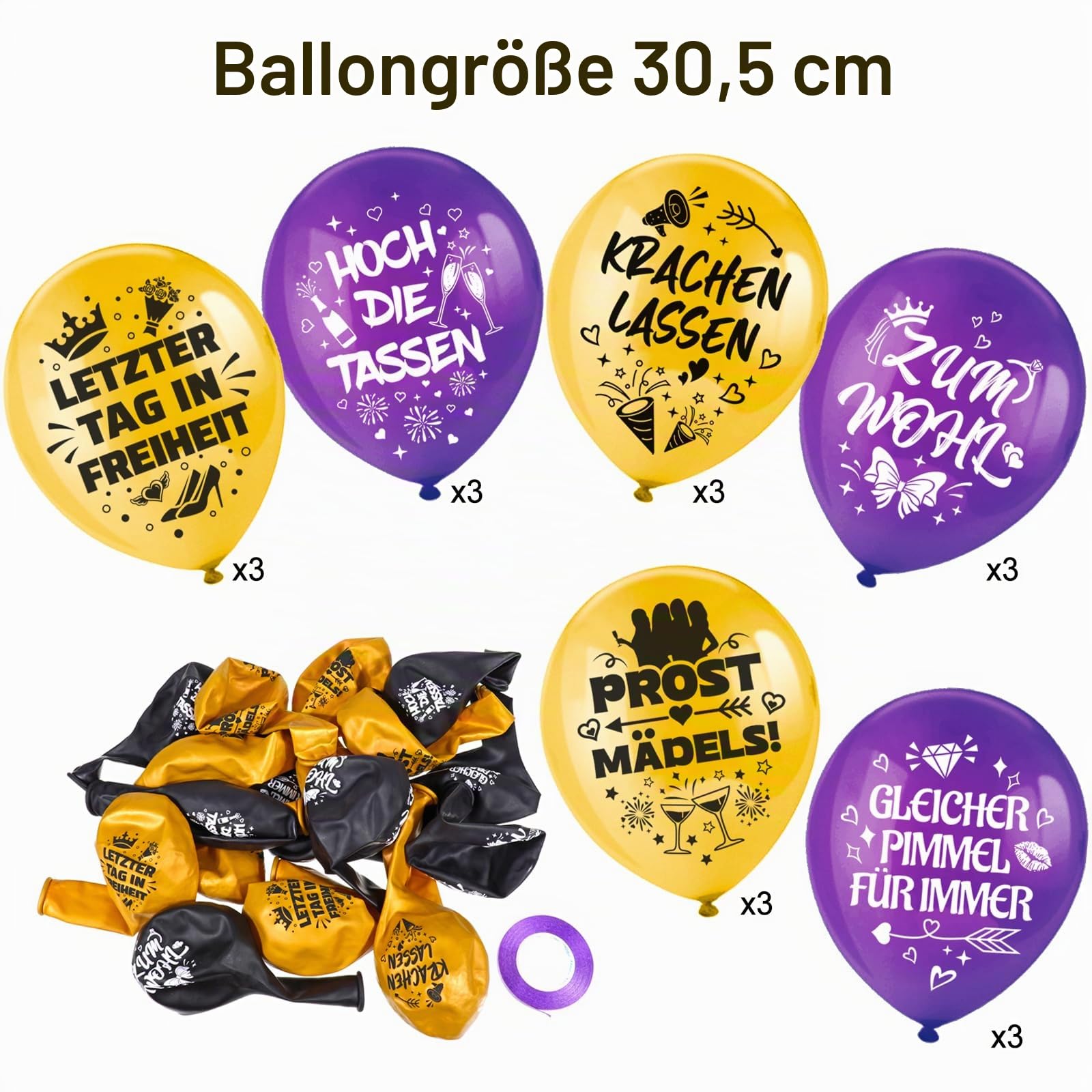 howaf-gleicher-pimmel-f-r-immer-jga-set-banner-luftballons-lila-gold image 2