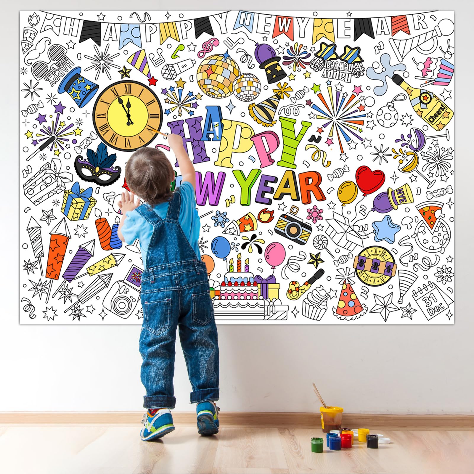 howaf-happy-new-year-ausmal-tischdecke-papier-mit-24-stiften image 4
