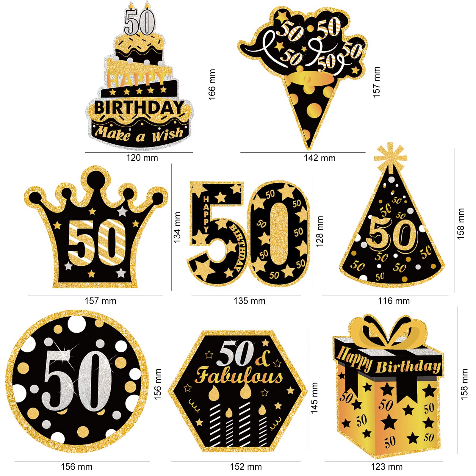 howaf-50-geburtstag-h-ngedeko-spiralen-schwarz-gold-30-st-ck image 2