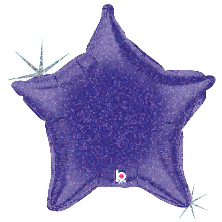 betallic-folienballon-21-stern-purple-holografisch image 1