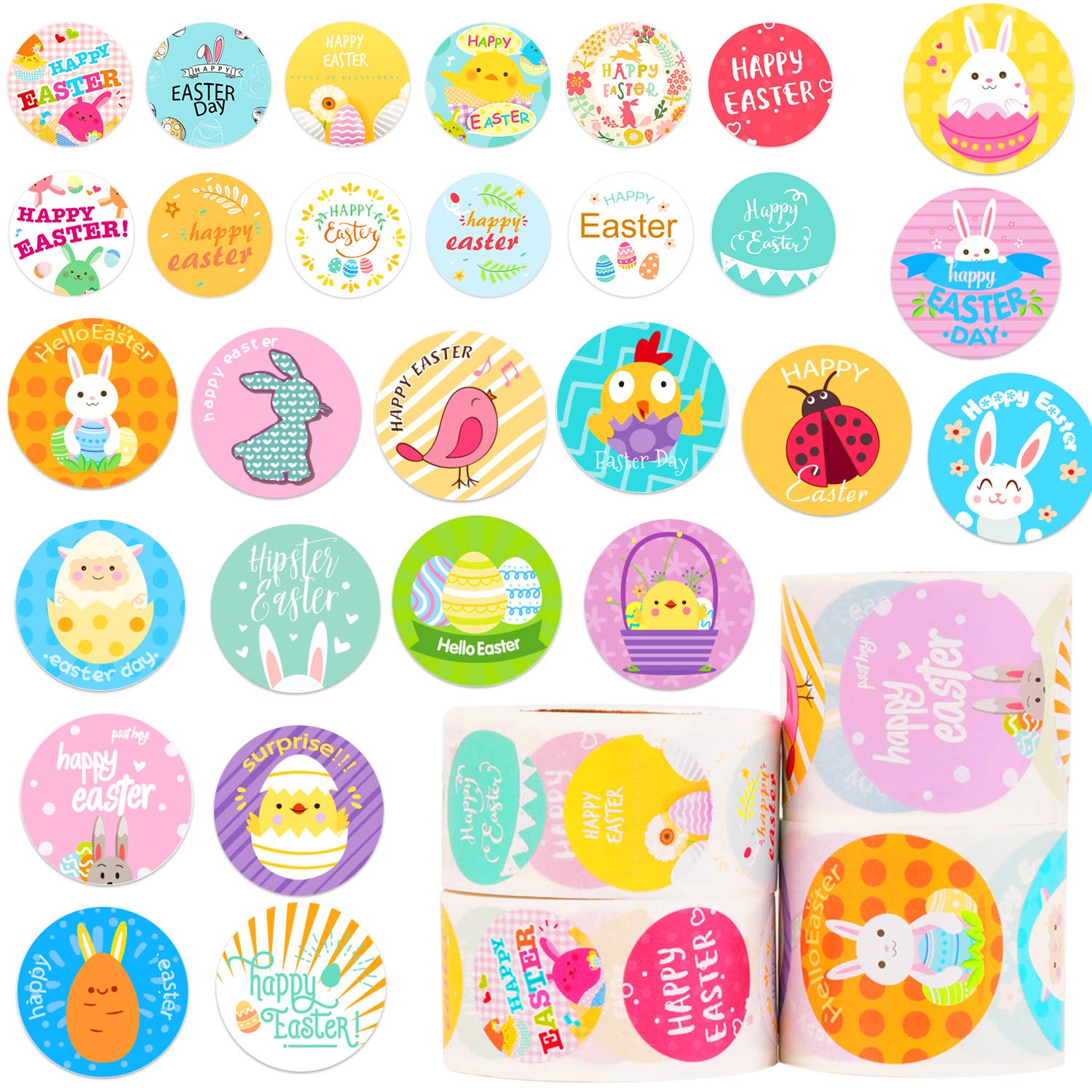 howaf-ostern-aufkleber-rund-1400-st-ck-4-rollen-sticker image 1