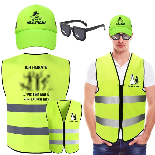 howaf-jga-m-nner-weste-kost-m-hut-sonnenbrille-gr-n image 1