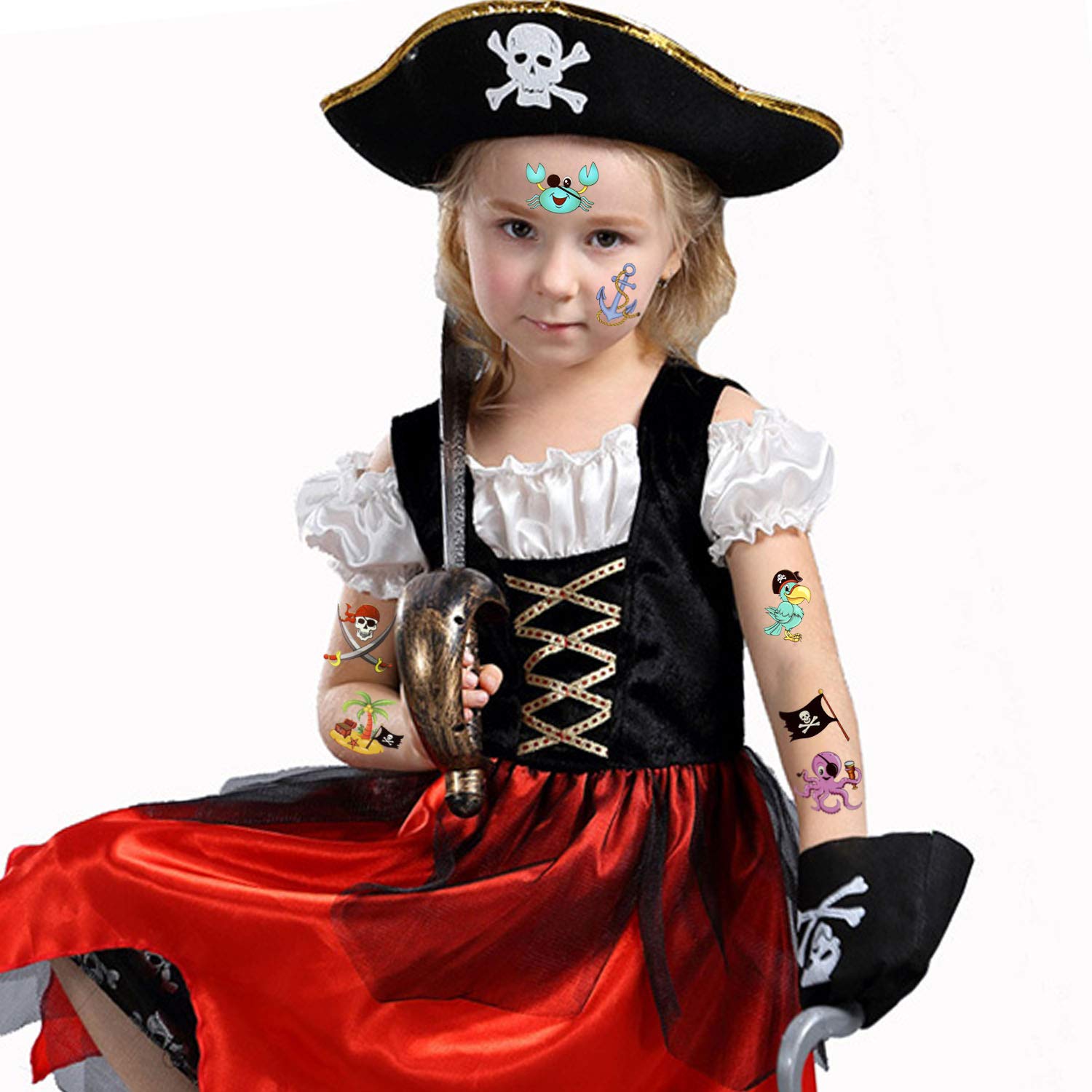 howaf-piraten-tattoos-kinder-96-st-ck-wasserdicht-tempor-r image 5