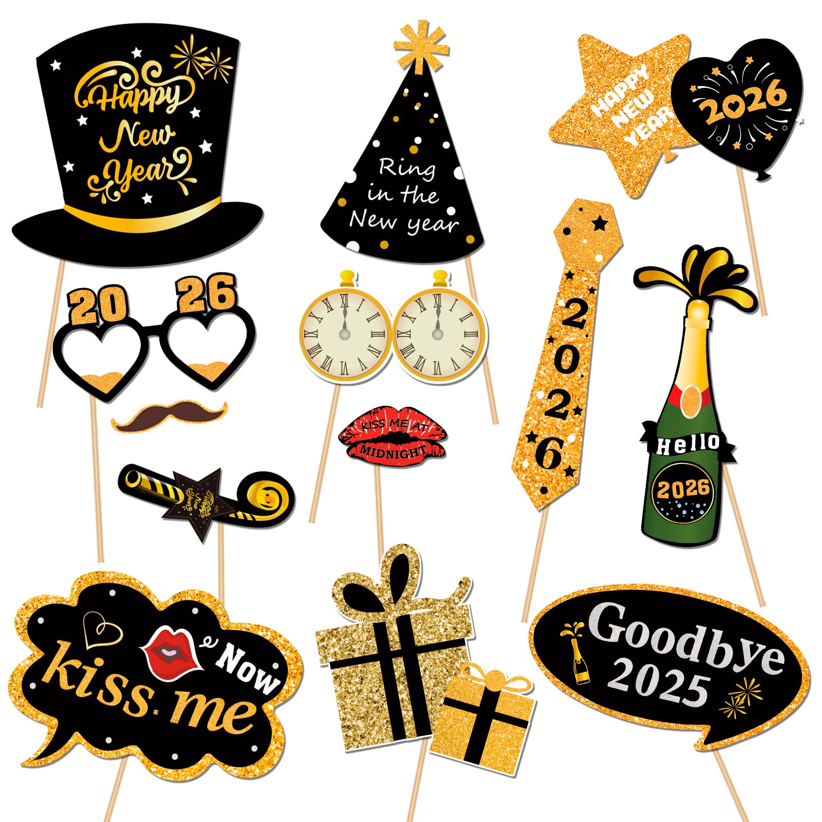 howaf-silvester-fotobox-41-st-ck-schwarz-gold-2026 image 4