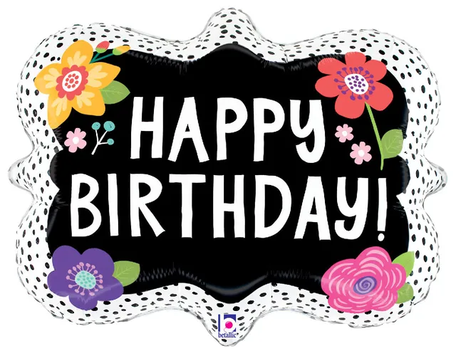 betallic-flower-birthday-dots-folienballon-26-zoll-blumen image 1