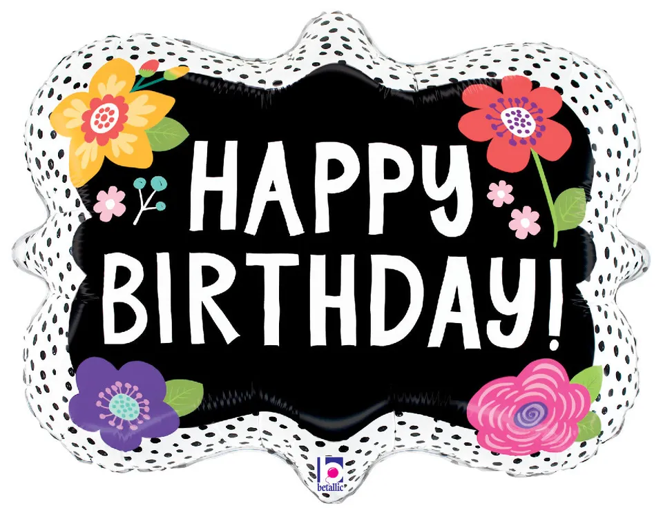betallic-flower-birthday-dots-folienballon-26-zoll-blumen image 1