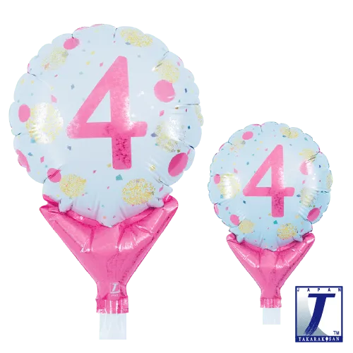 takara-upright-round-5-luftballon-gold-pink-dots-no-4 image 1