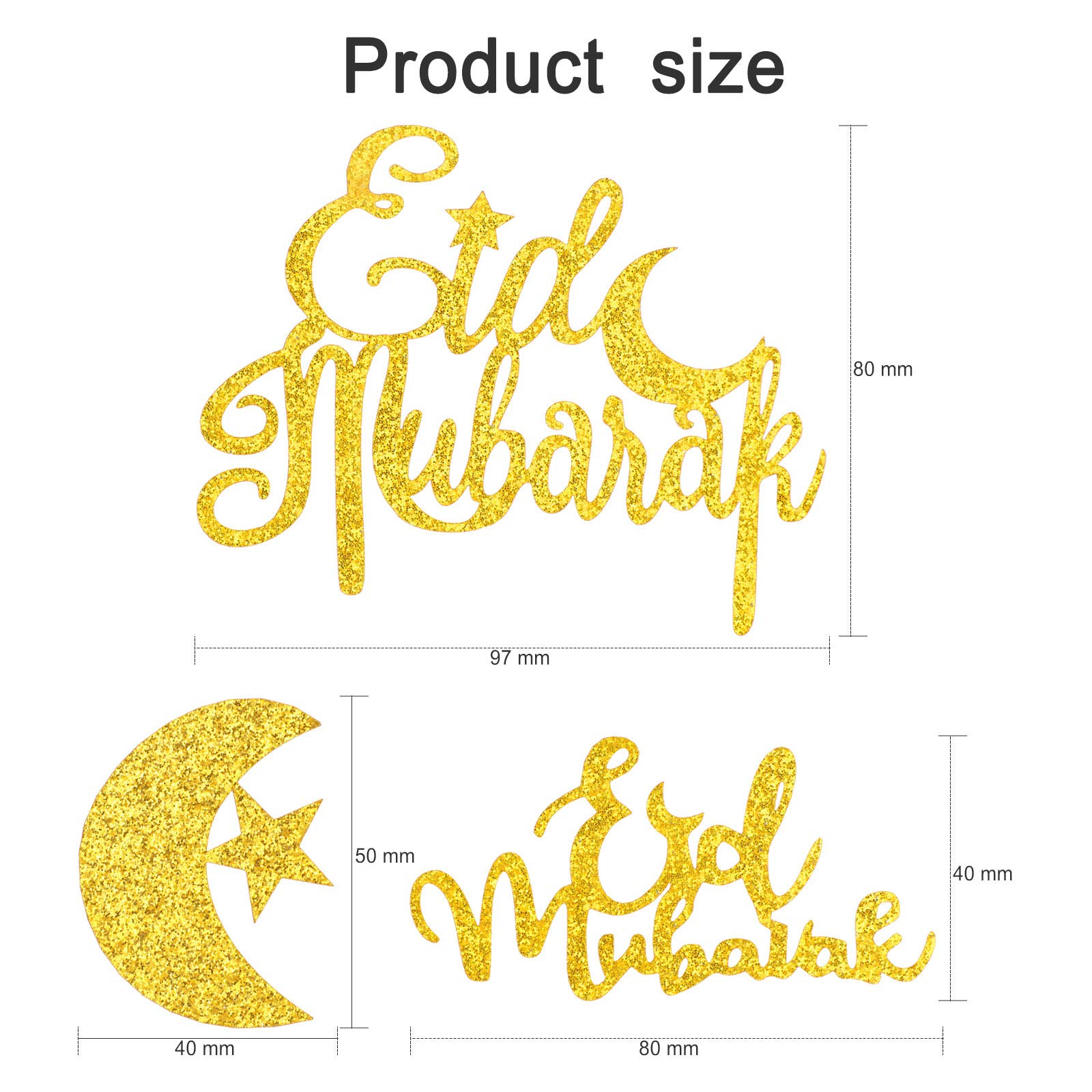 howaf-eid-mubarak-tortendeko-21-st-ck-gold-glitzer image 2