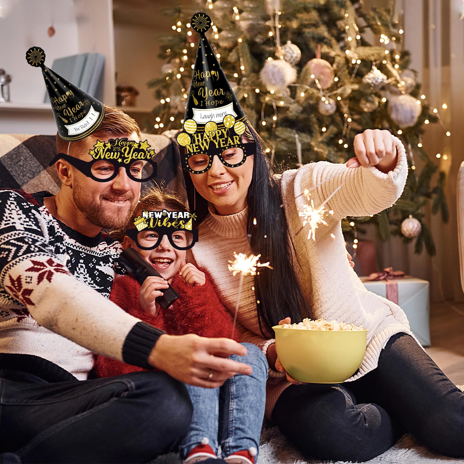 howaf-silvester-deko-2027-party-set-24tlg-h-te-brillen-schwarz-gold image 7