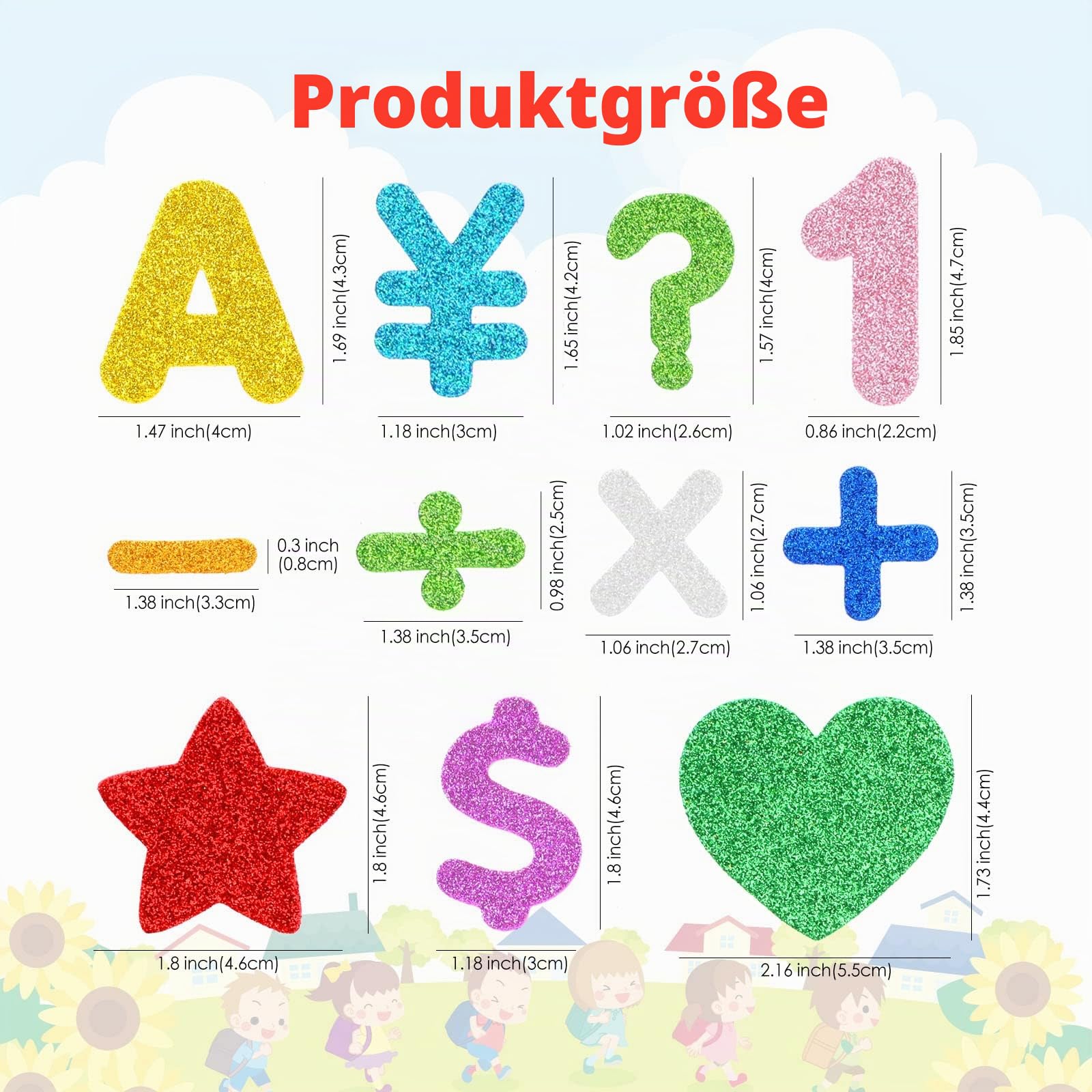 howaf-moosgummi-buchstaben-selbstklebend-glitzer-sticker-138-tlg image 3