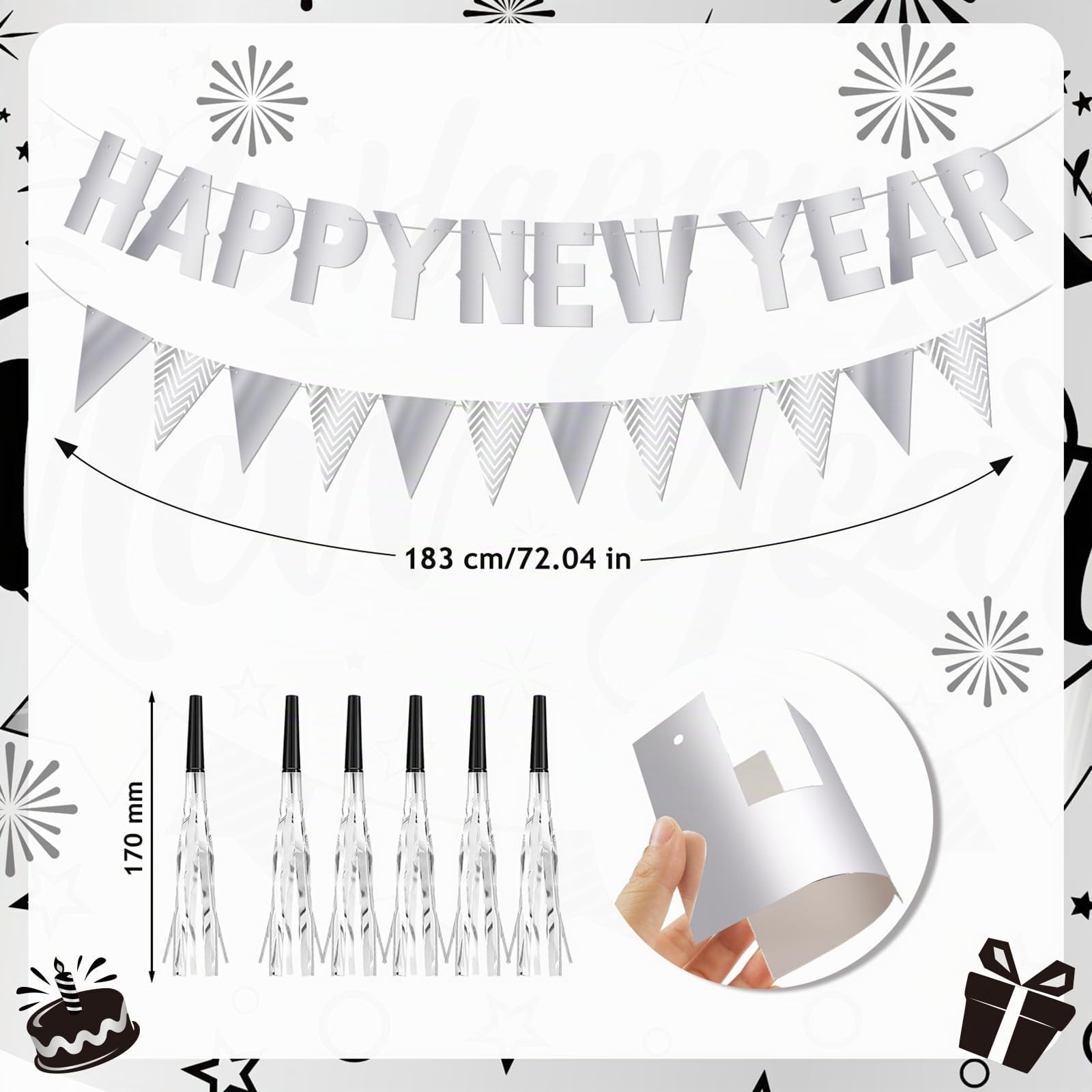 howaf-silvester-deko-2027-silber-party-set-folienballon image 2