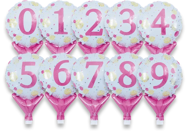takara-upright-round-5-zoll-folienballon-gold-pink-dots-0-9-10er image 1