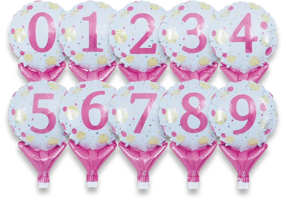takara-upright-round-5-zoll-folienballon-gold-pink-dots-0-9-10er image 1