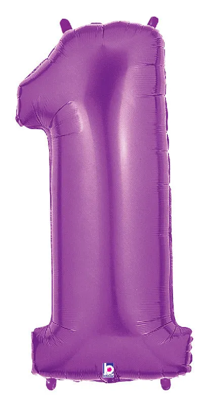 betallic-number-1-purple-folienballon-34-zahl-holographic image 1