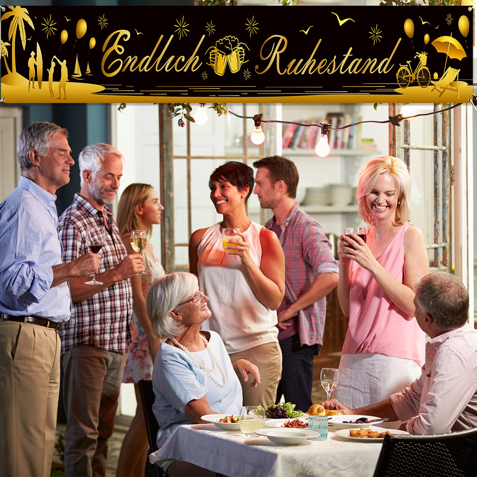 howaf-endlich-ruhestand-banner-stoff-schwarz-gold-270cm image 4