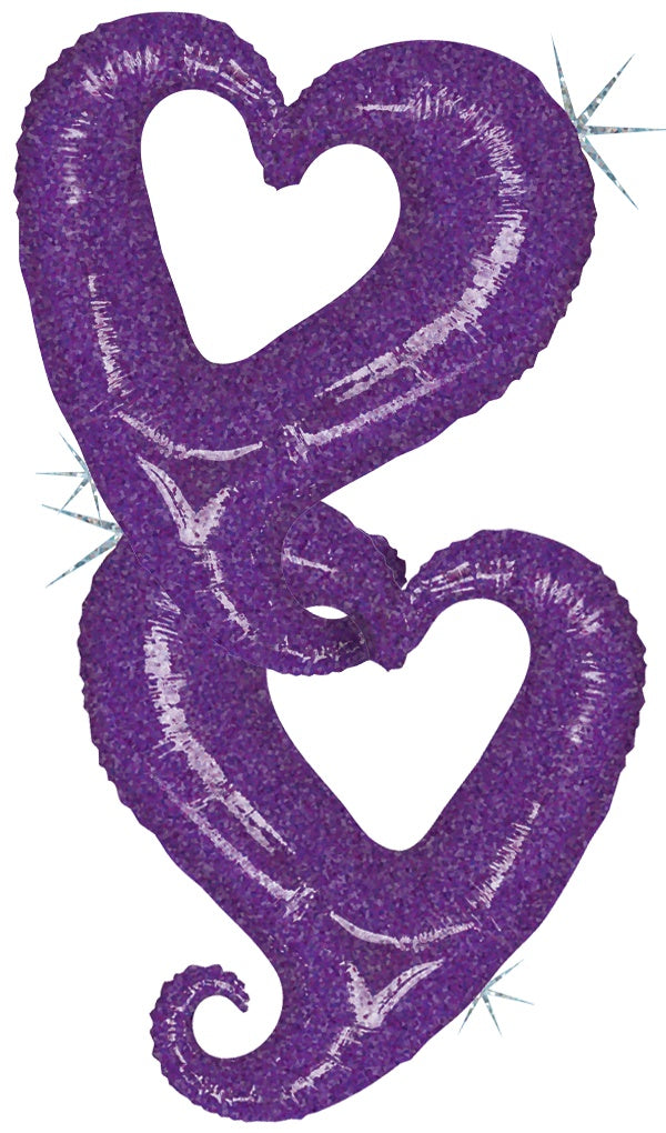 betallic-chain-of-hearts-folienballon-33-lila-holografisch image 2