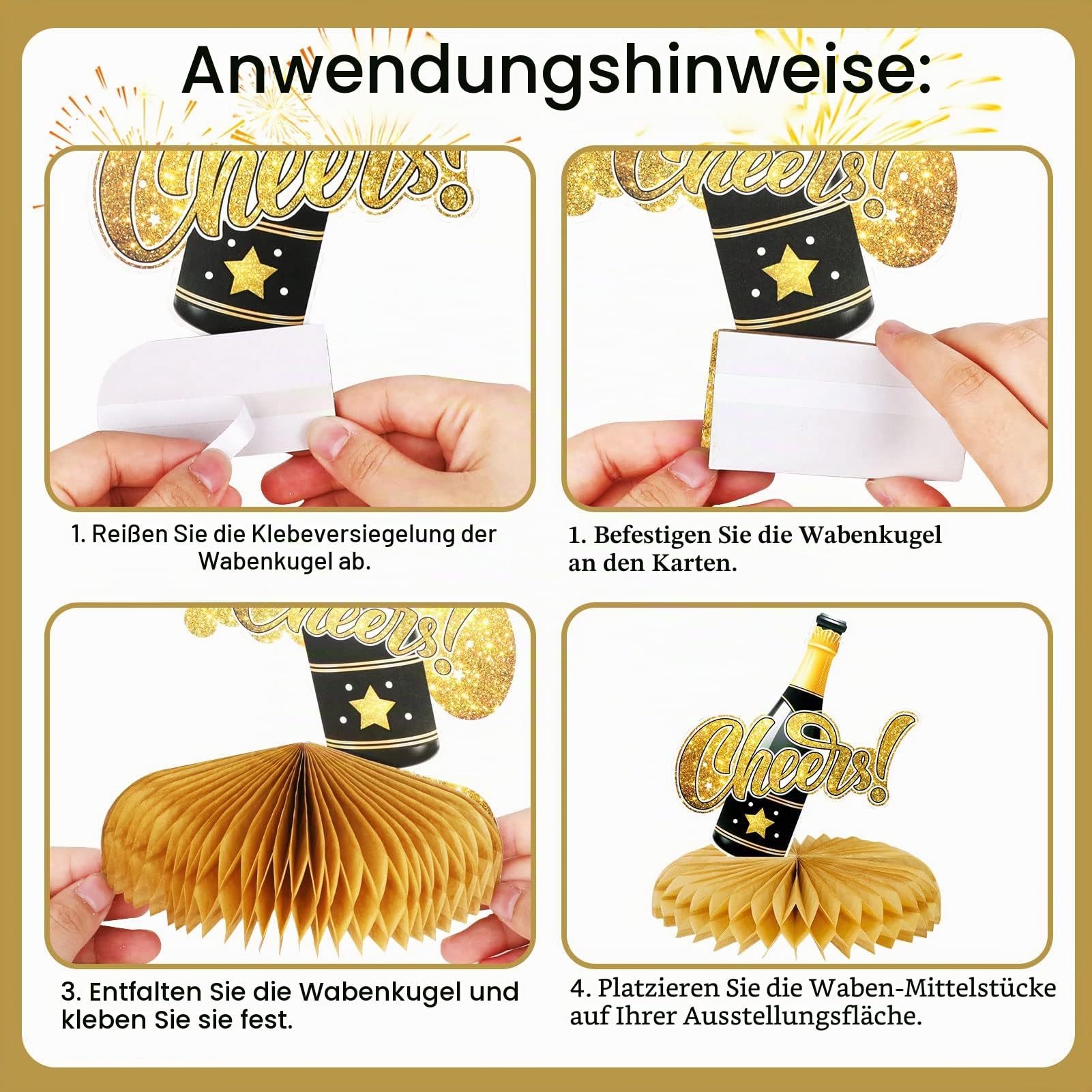 howaf-silvester-deko-2027-bienenwabe-9-st-ck-schwarz-gold image 3
