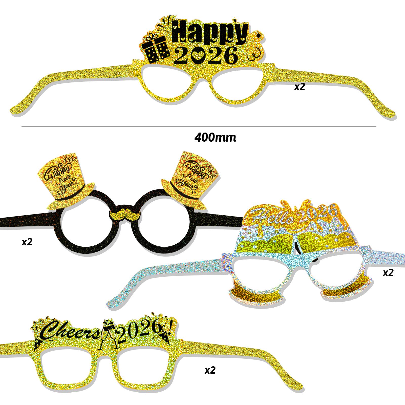 howaf-silvester-brille-2026-18-st-ck-papier-foto-requisiten image 3