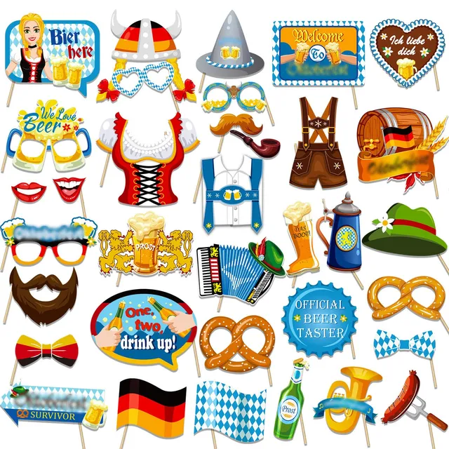 howaf-oktoberfest-fotorequisiten-photo-booth-props-35-stueck image 1