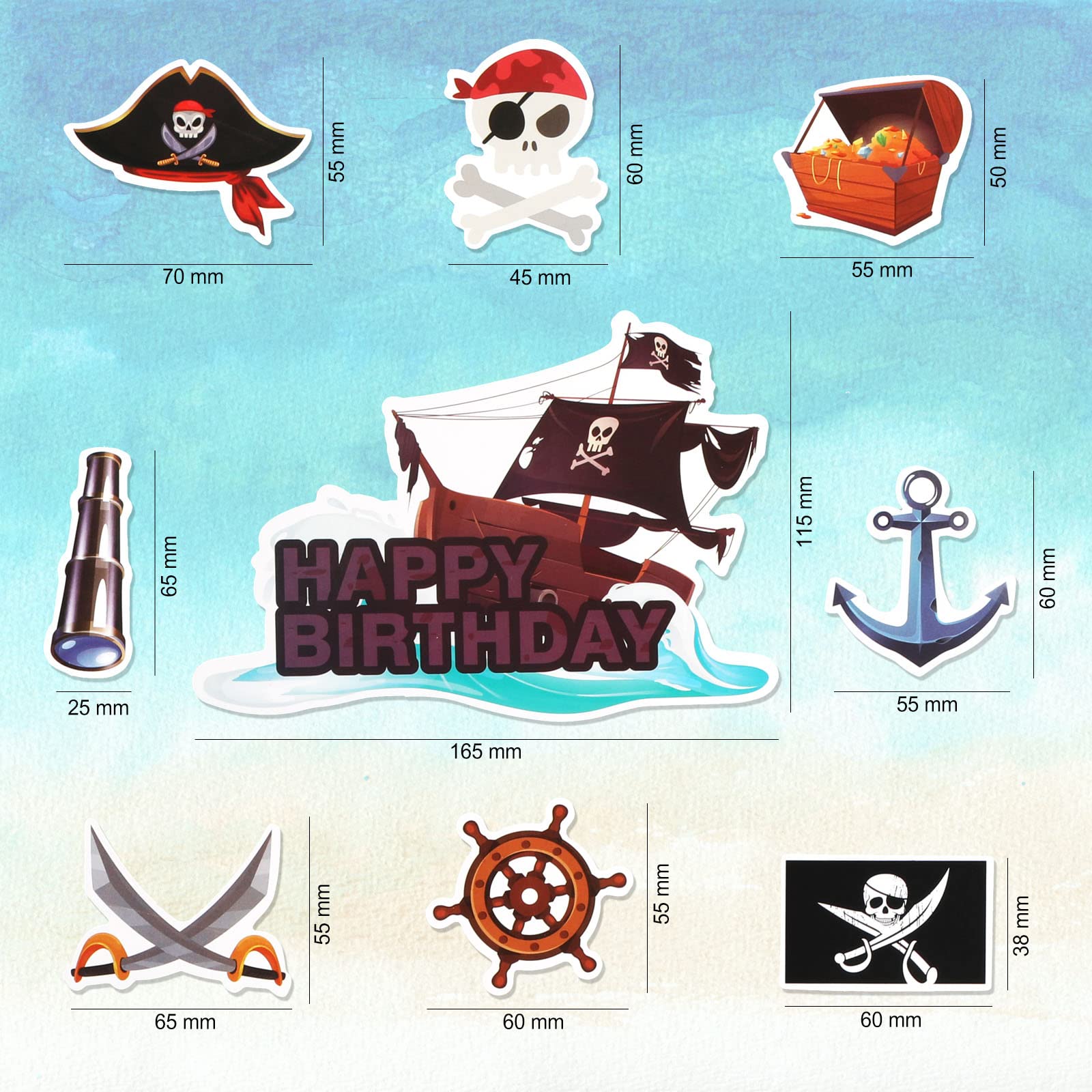 howaf-piraten-tortendeko-25-st-ck-cake-topper-geburtstag image 3