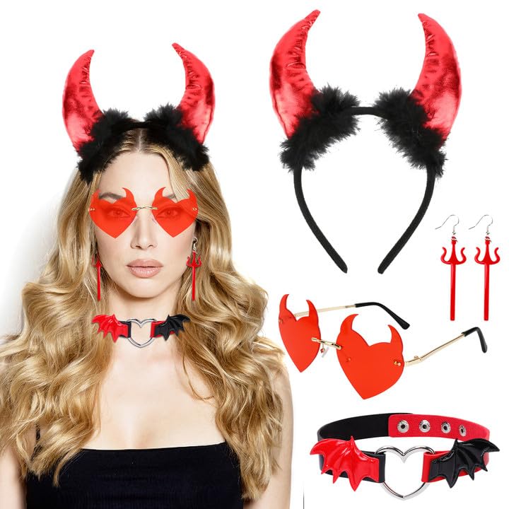 howaf-teufel-kost-m-set-damen-mit-h-rner-haarreif-brille image 2