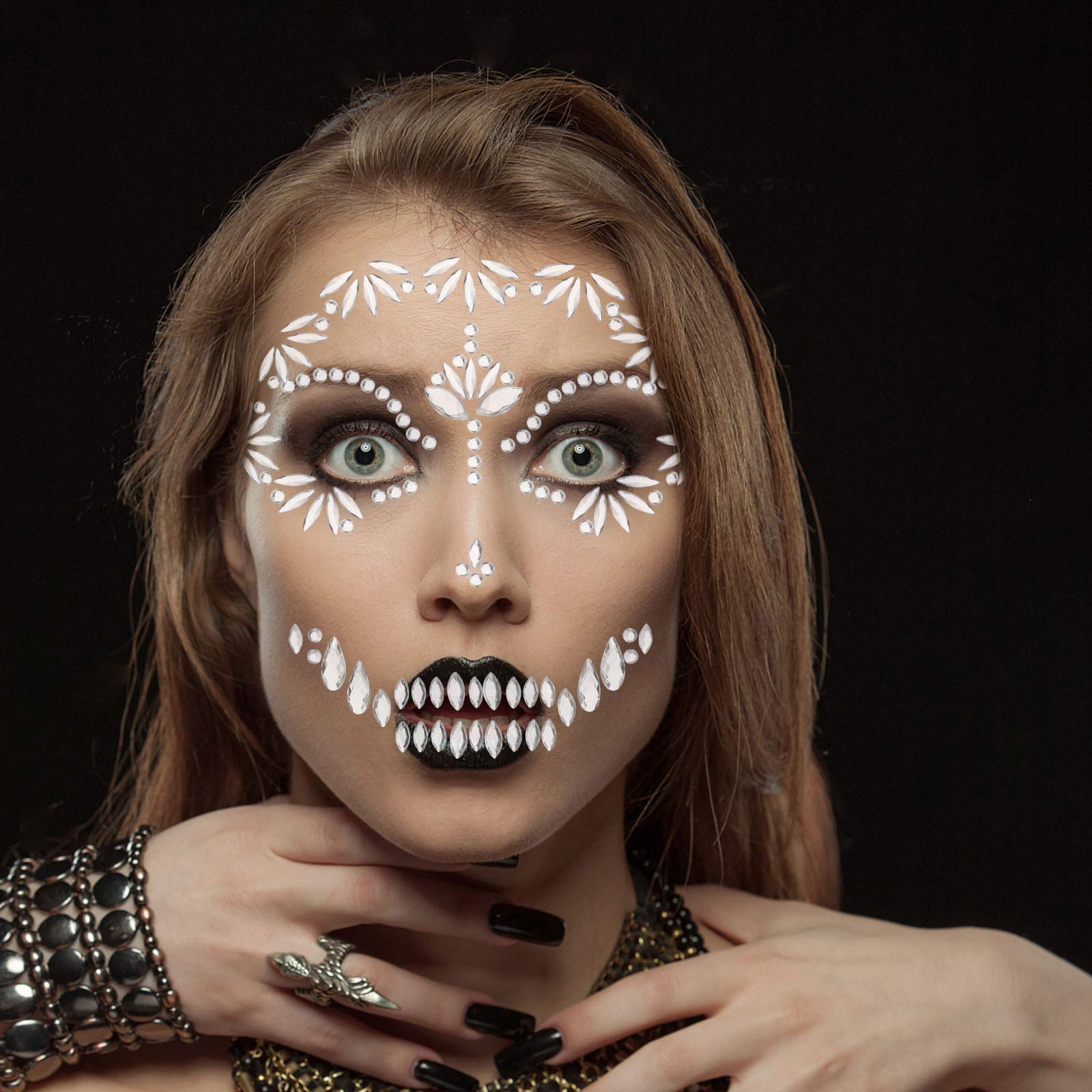 howaf-gesicht-edelsteine-halloween-tattoo-6er-selbstklebend image 4