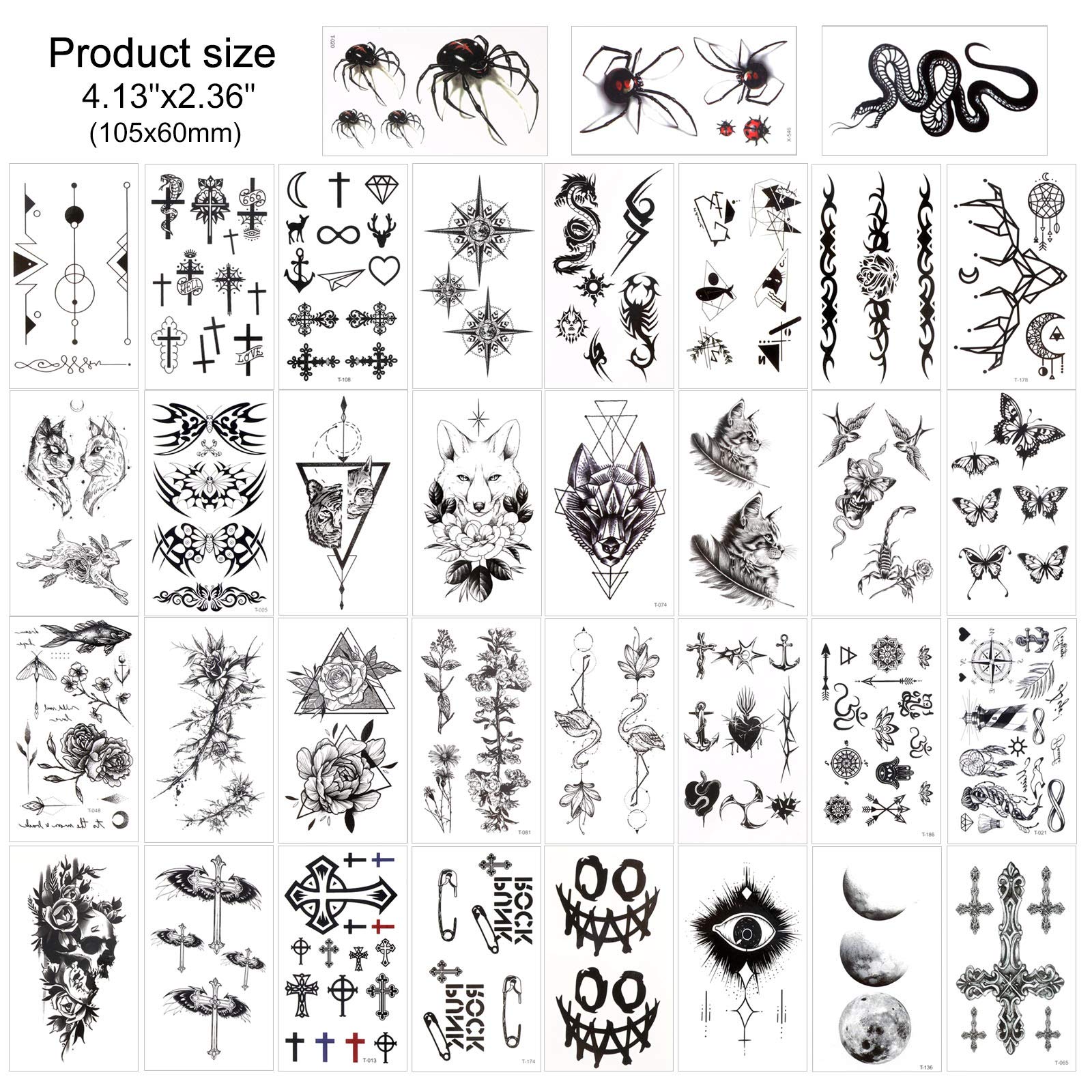 howaf-tempor-re-tattoos-schwarz-50-blatt-wasserfest image 2