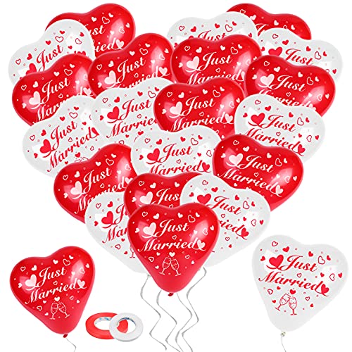 howaf-just-married-herz-luftballons-rot-wei-50-st-ck image 8