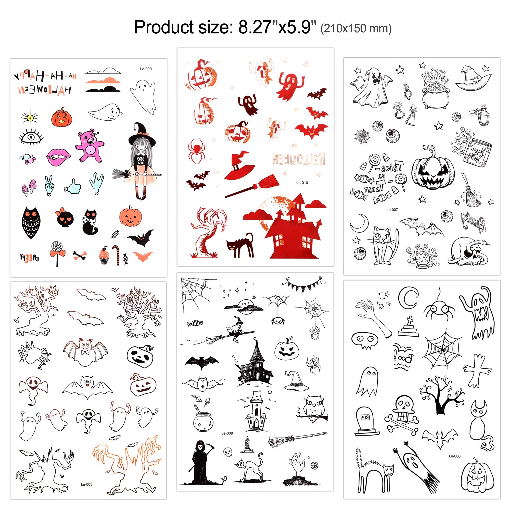 howaf-halloween-tattoo-kinder-6-b-gen-leuchtend-150-stk image 3