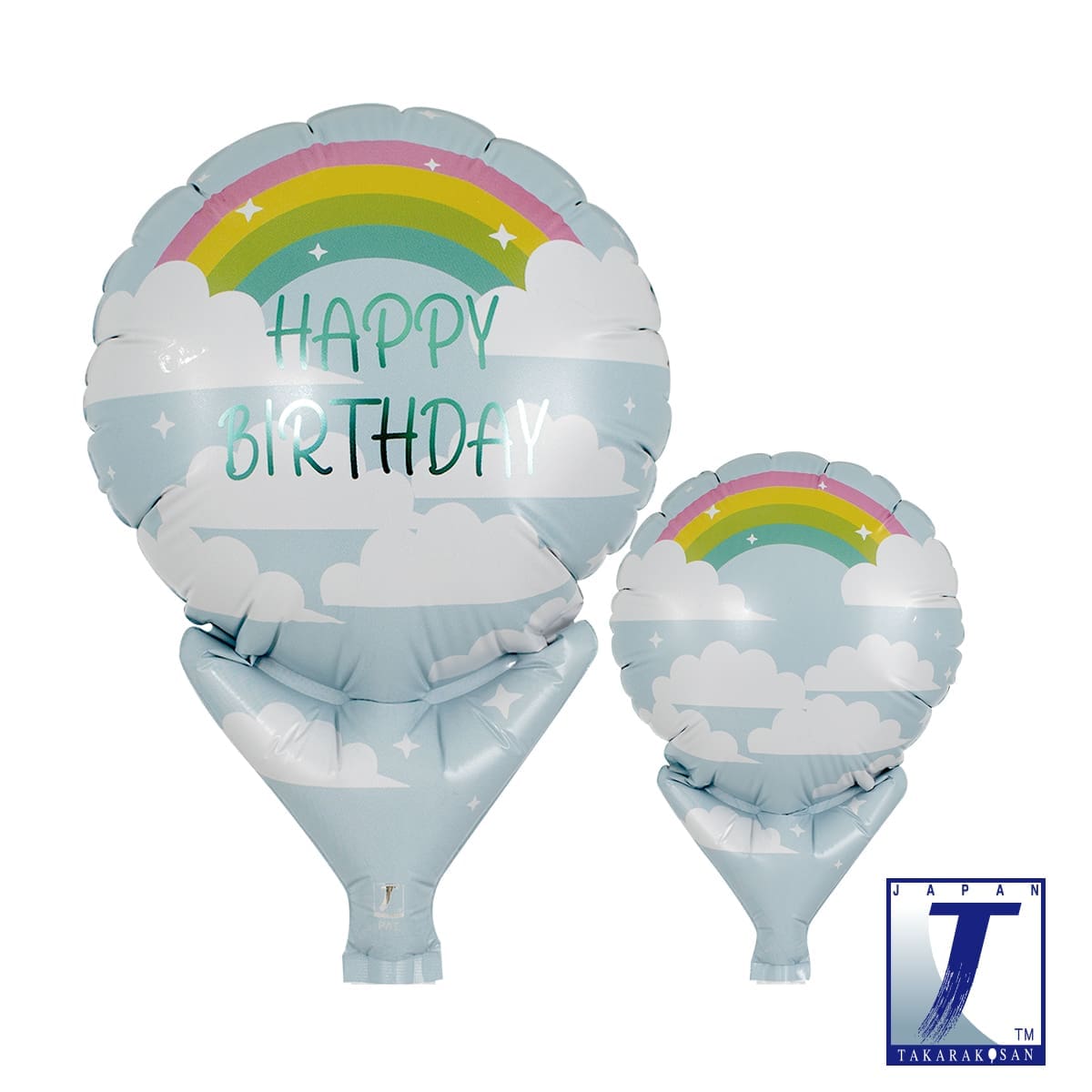 takara-upright-round-5-birthday-rainbow-folienballon-bunt image 1
