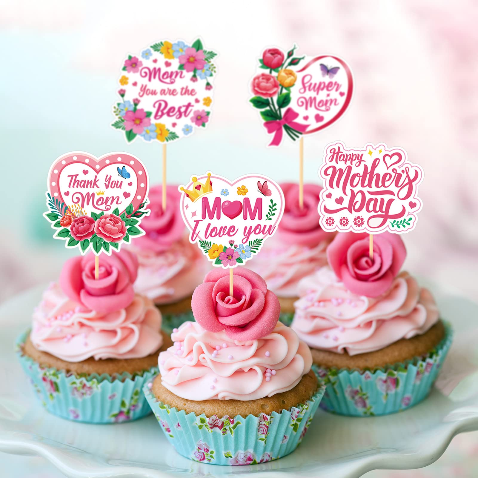 howaf-muttertag-tortendeko-cake-topper-25-st-ck-blumen image 4