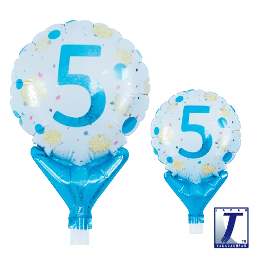 takara-upright-round-5-gold-blue-dots-ballon-no-5 image 1