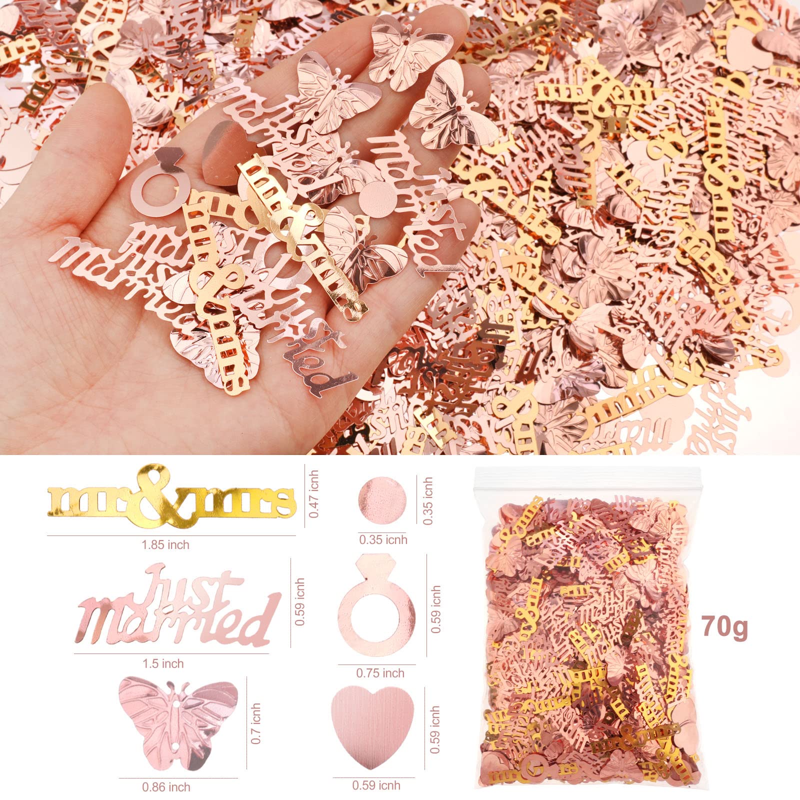 howaf-hochzeit-streudeko-konfetti-ros-gold-70g-mr-mrs image 4