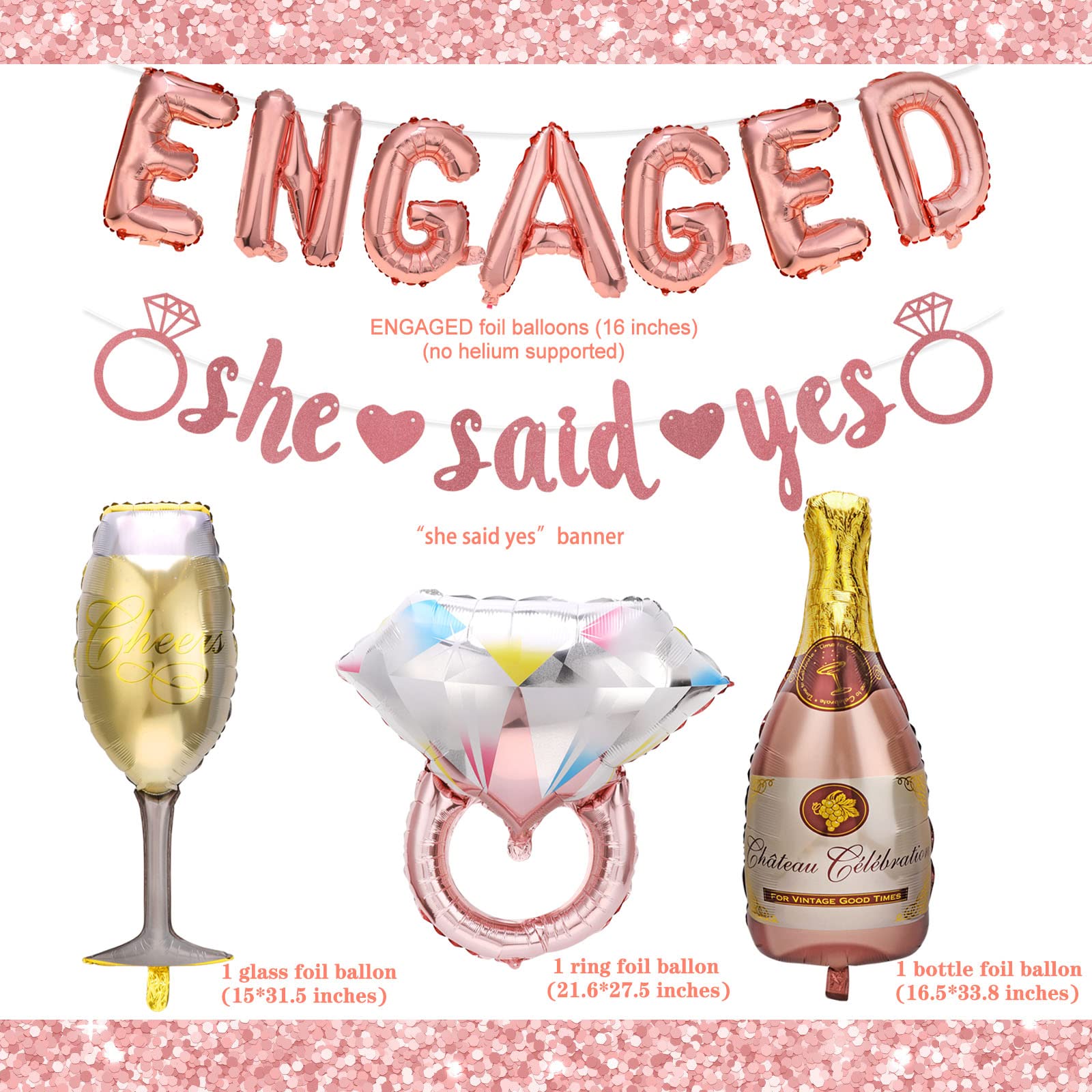 howaf-engaged-luftballons-verlobung-rosegold-set-she-said-yes image 2