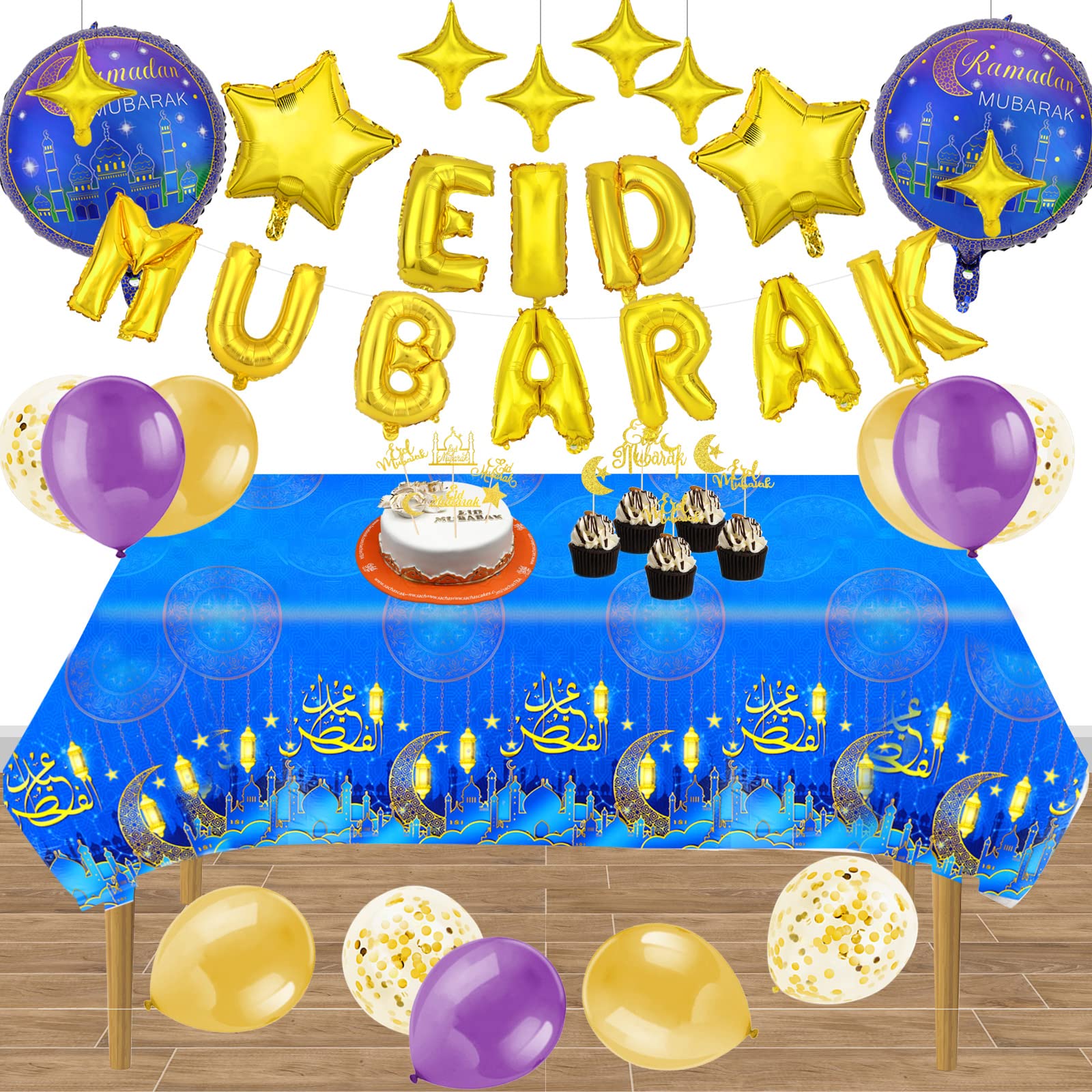 howaf-ramadan-tischdecke-eid-mubarak-2-st-ck-blau-pvc image 4