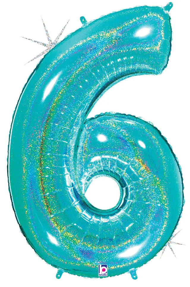 betallic-number-6-glitter-folienballon-34-hellblau image 1
