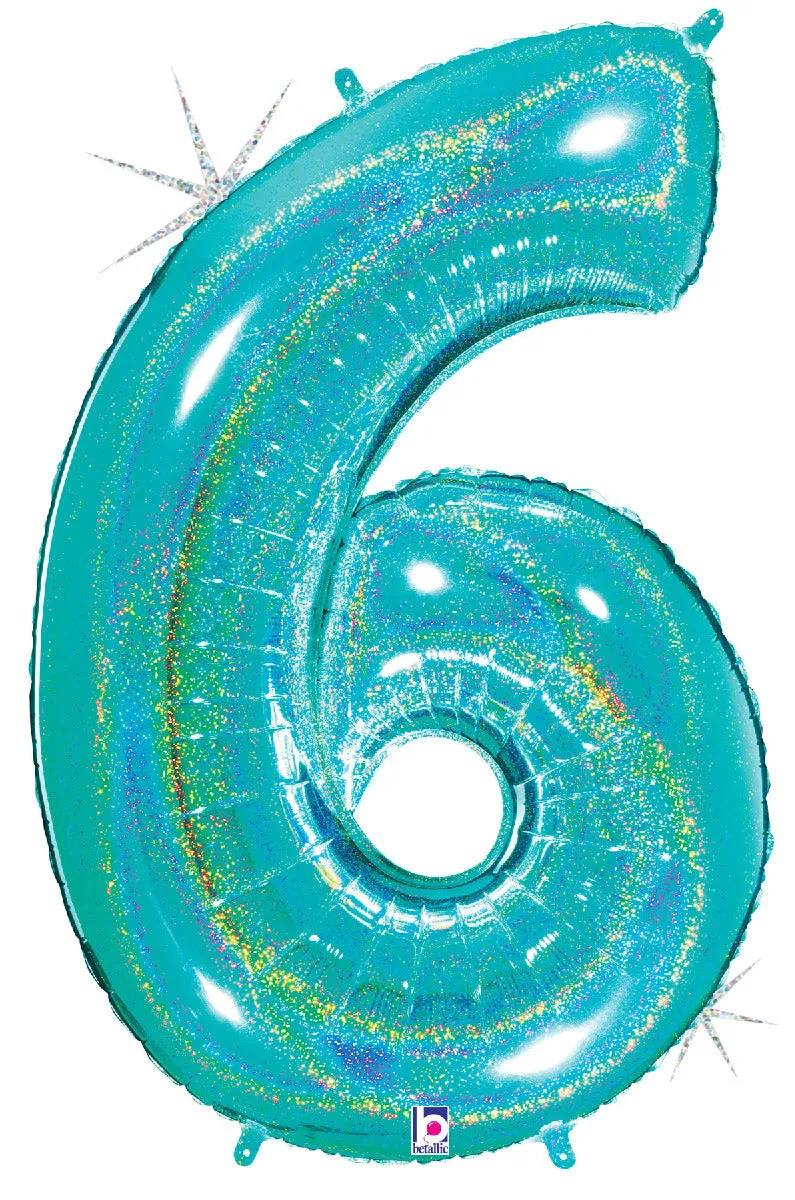 betallic-number-6-glitter-folienballon-34-hellblau image 1