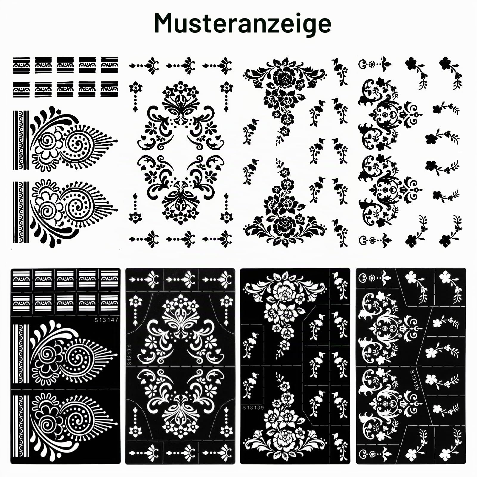 howaf-henna-schablonen-9-blatt-a-feder-mandala-blume image 3