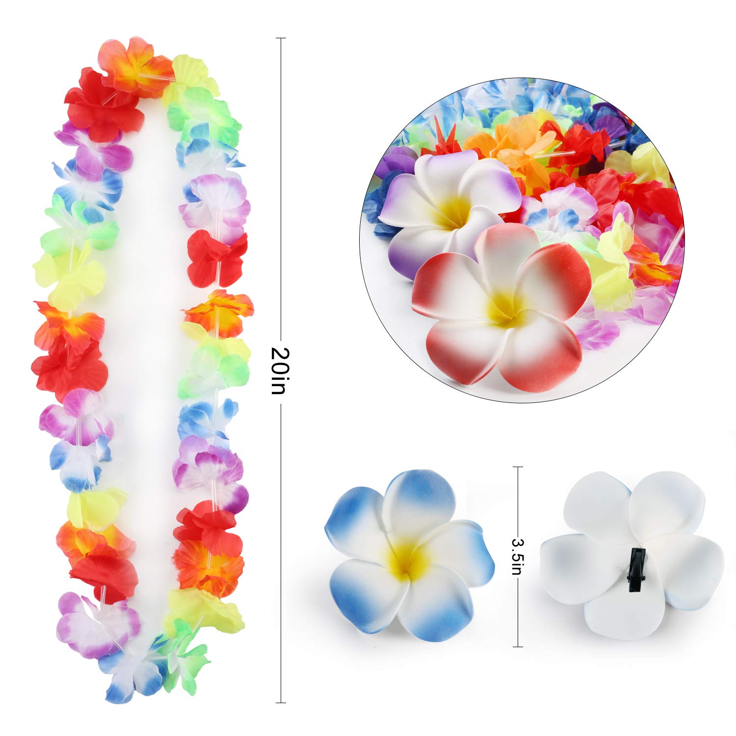 howaf-hawaii-blumenketten-haarspangen-party-set-30-teilig image 2