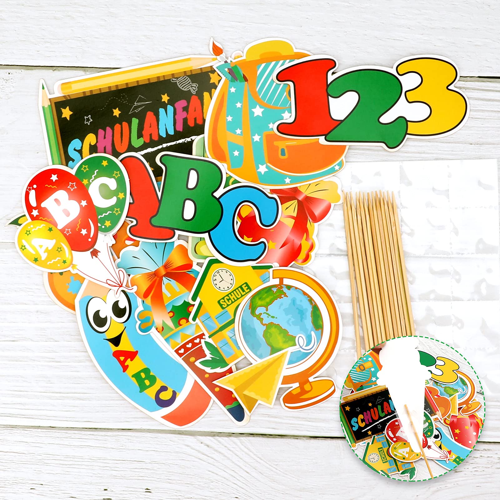 howaf-einschulung-cupcake-topper-tortendeko-12-st-ck-bunt image 7