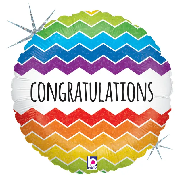 betallic-chevron-congratulations-folienballon-9-zoll-holografisch image 1