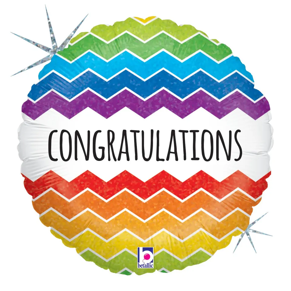 betallic-chevron-congratulations-folienballon-9-zoll-holografisch image 1