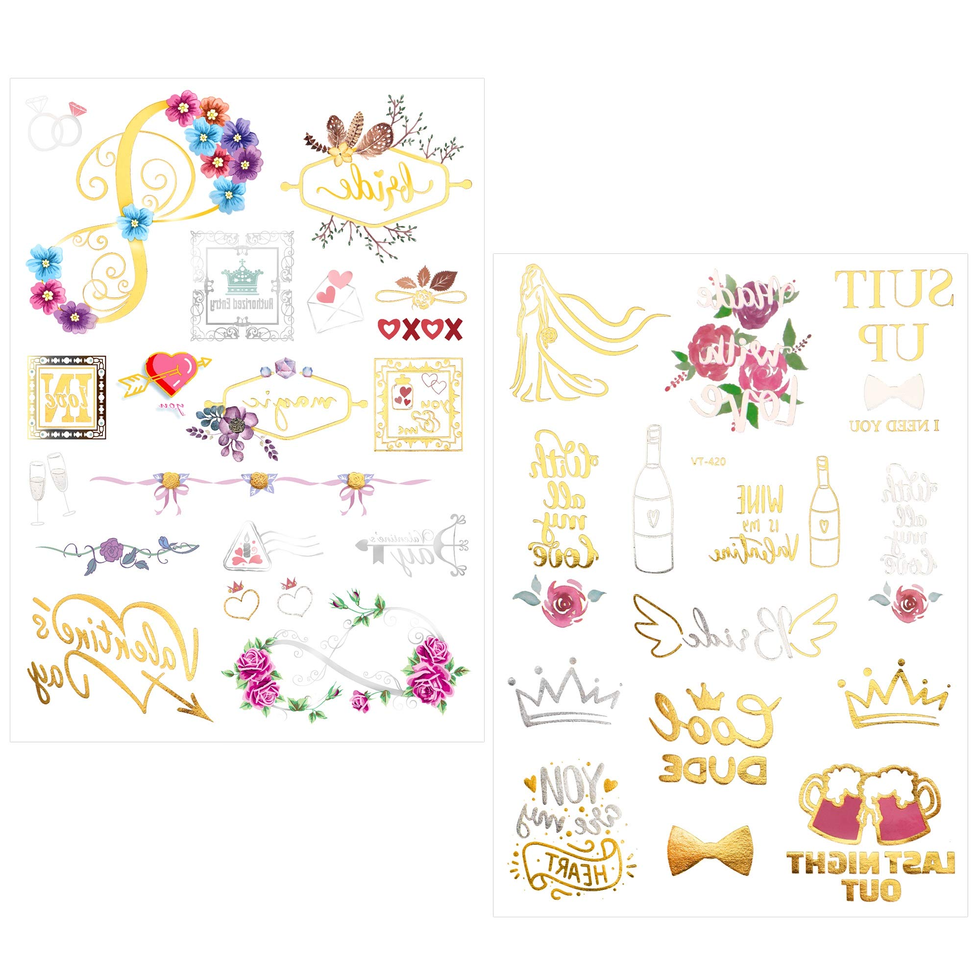 howaf-jga-tattoo-set-gold-tempor-re-tattoos-134-st-ck-braut image 4