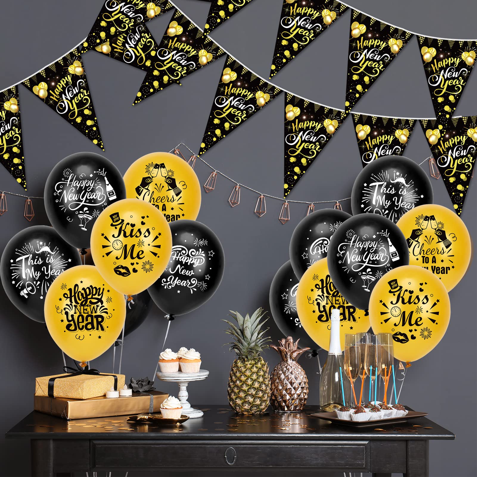 howaf-silvester-deko-2027-banner-happy-new-year-schwarz-gold image 7