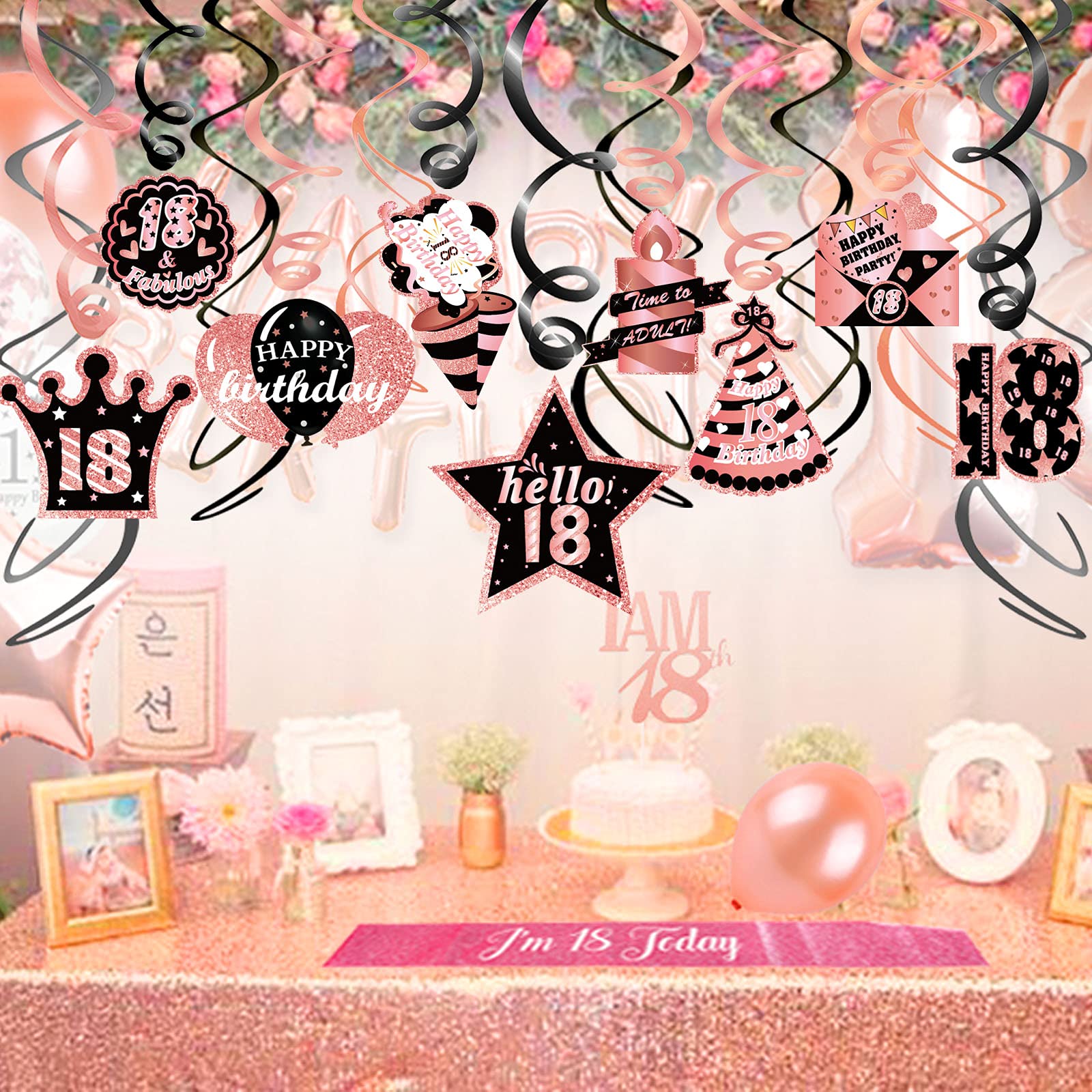 howaf-18-geburtstag-h-ngedeko-rosegold-30-st-ck-spiralen-wirbel image 5