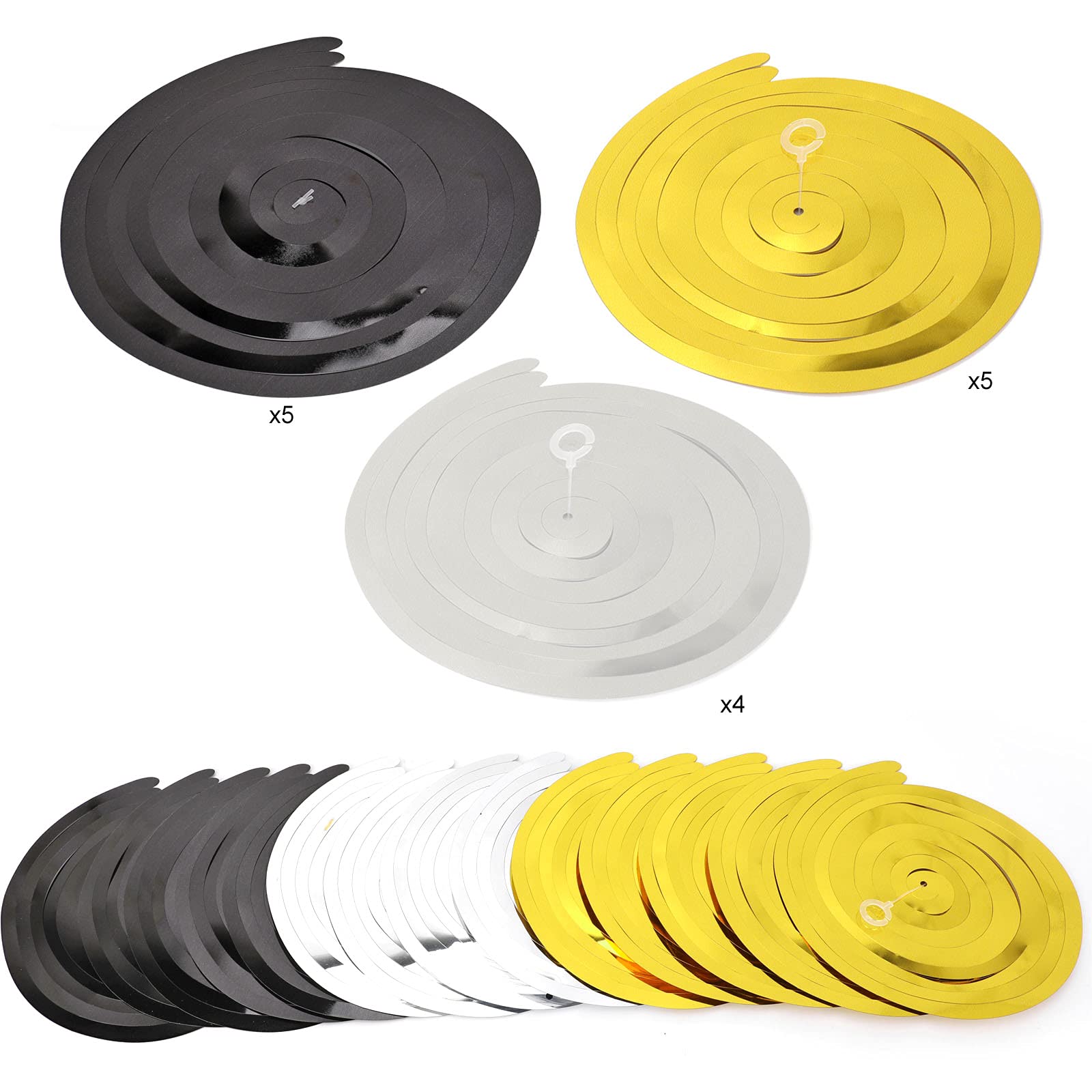 howaf-40-geburtstag-h-ngedeko-spiralen-schwarz-gold-30-st-ck image 4