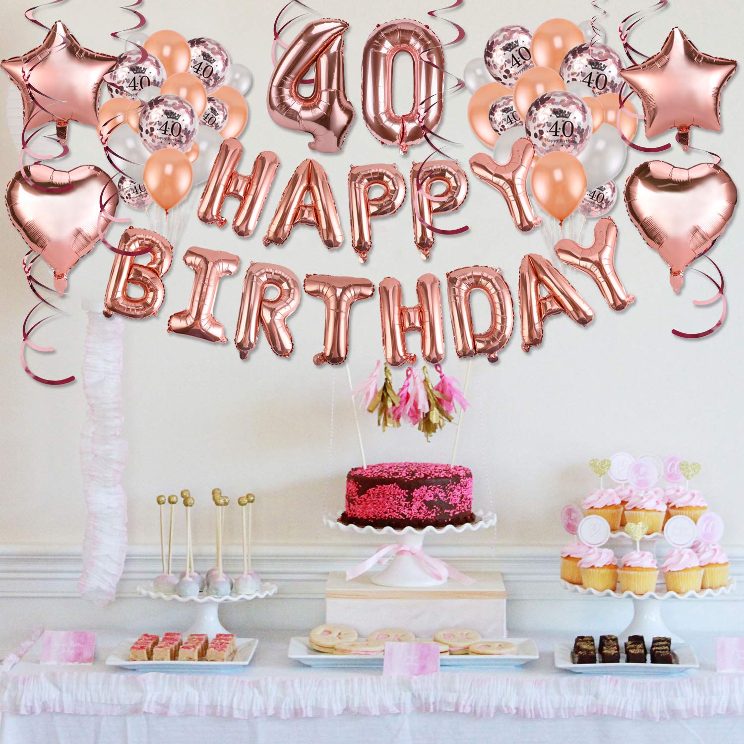 howaf-40-geburtstag-deko-set-ros-gold-ballons-happy-birthday image 5
