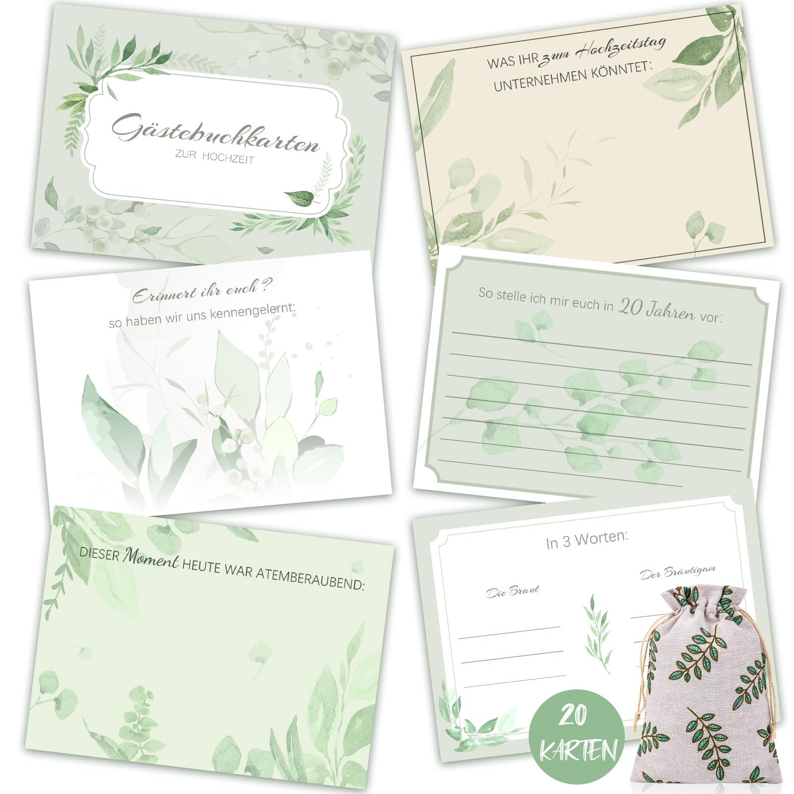 howaf-g-stebuch-karten-hochzeit-mit-fragen-20-st-ck image 1