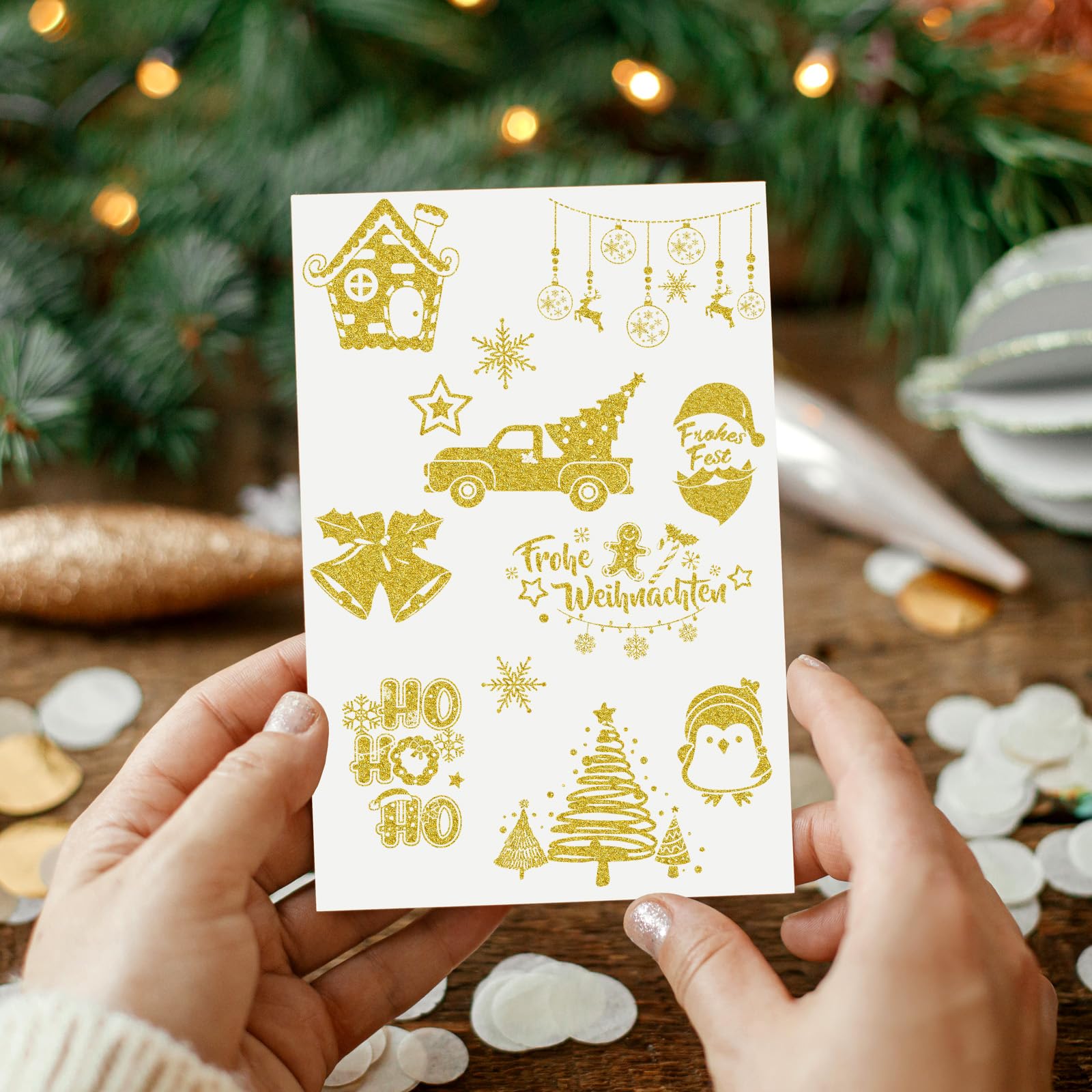 howaf-weihnachtssticker-glitzer-gold-150-st-ck-6-b-gen image 4
